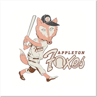 Vintage Appleton Foxes (Fox Cities) Baseball Posters and Art